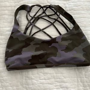 Lulu lemon free to be sports bra camo print army green sage green and lavender